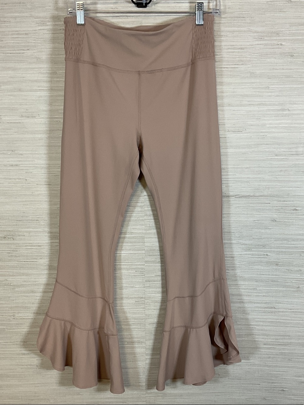 Free People FP Movement Starlight Pants Blush Mauve Large Ruffle Leg - Picture 2 of 15